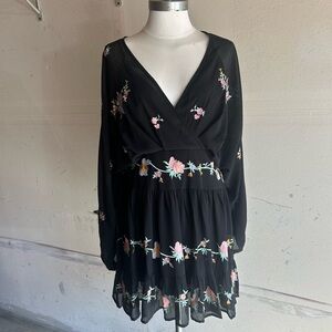 ASOS Black Dress with Floral Embroidery